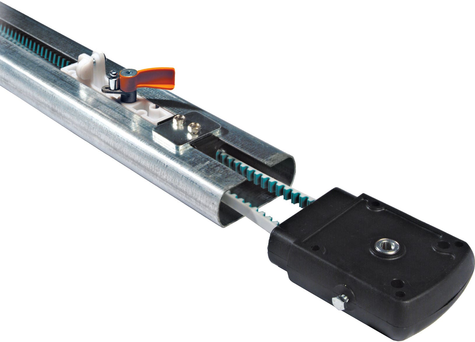 CAME - Guida a cinghia L=4,02m, per porte di superificie max 15m². Altezza max. della porta: BM=3,25m STA=3,1m STB=3,2m.