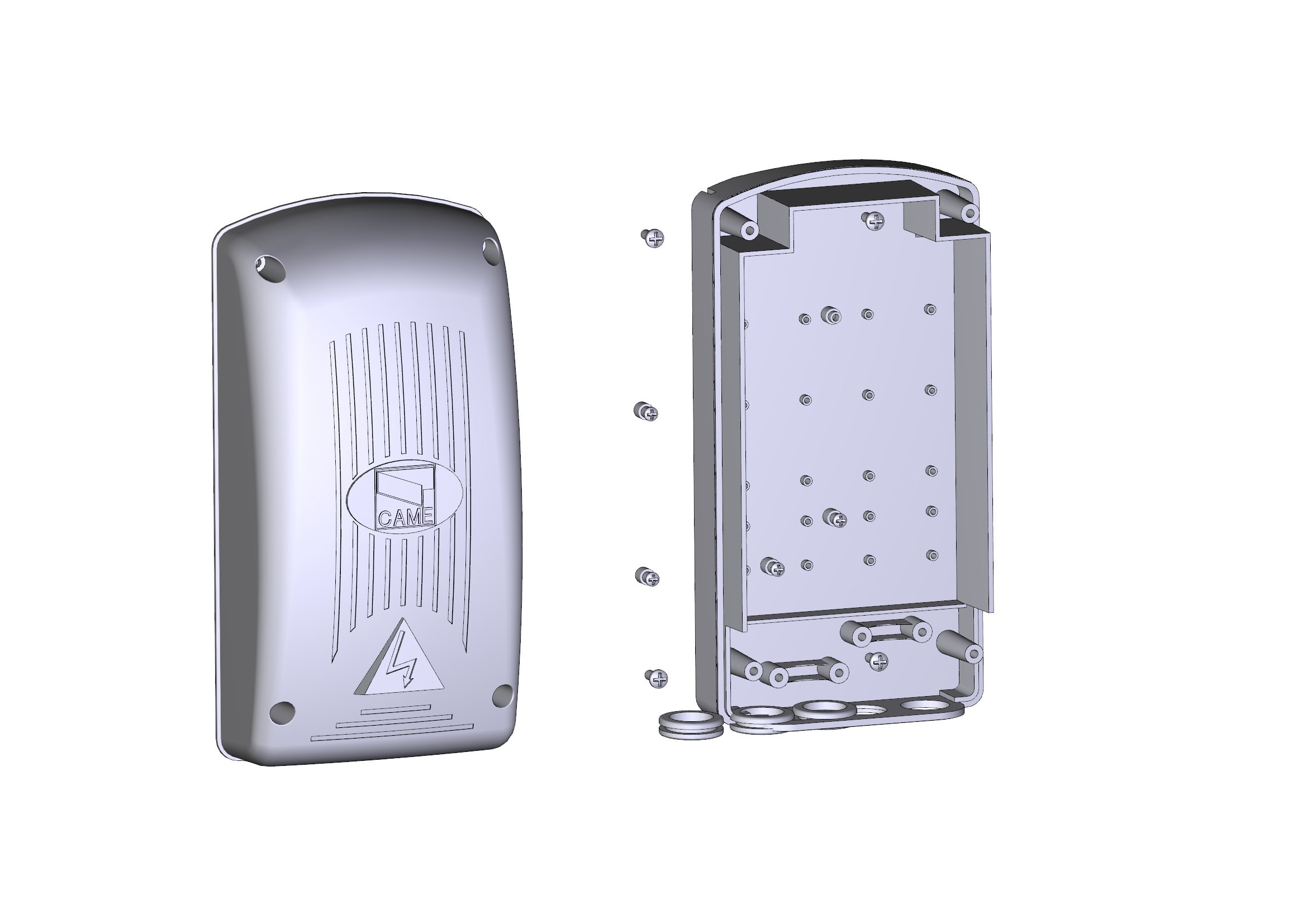 CAME - coperchio base quadro nero 225x115 mm per comando 119RIR190