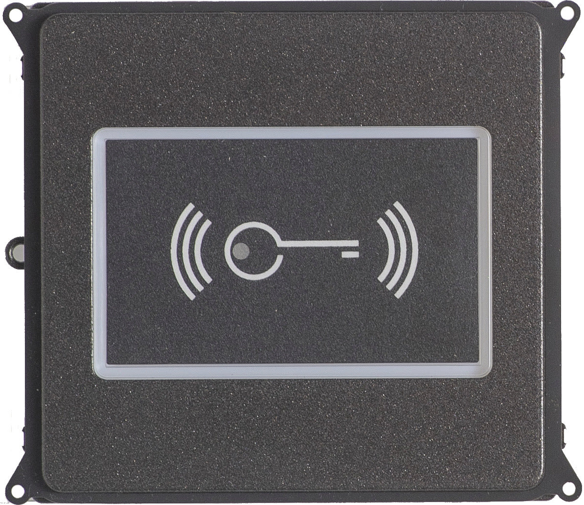 BPT - Completo di supporto in policarbonato, da abbinare a modulo MTMRFID o MTMMI. Grado di protezione IK09 e IP54. MTMFRFIDVR-FRONTALE RFID-INFO VR. 60020720