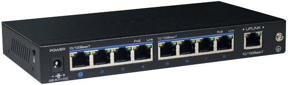 BPT - Switch 8 porte PoE + 1 porta Uplink XNS08P. Alimentatore incluso.
