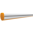 CAME - Asta in alluminio verniciato bianco 130 x 85 mm con rinforzo interno, profili di copertura cava e profilo in gomma antiurto. Lunghezza: 6350 mm. 803XA-0410