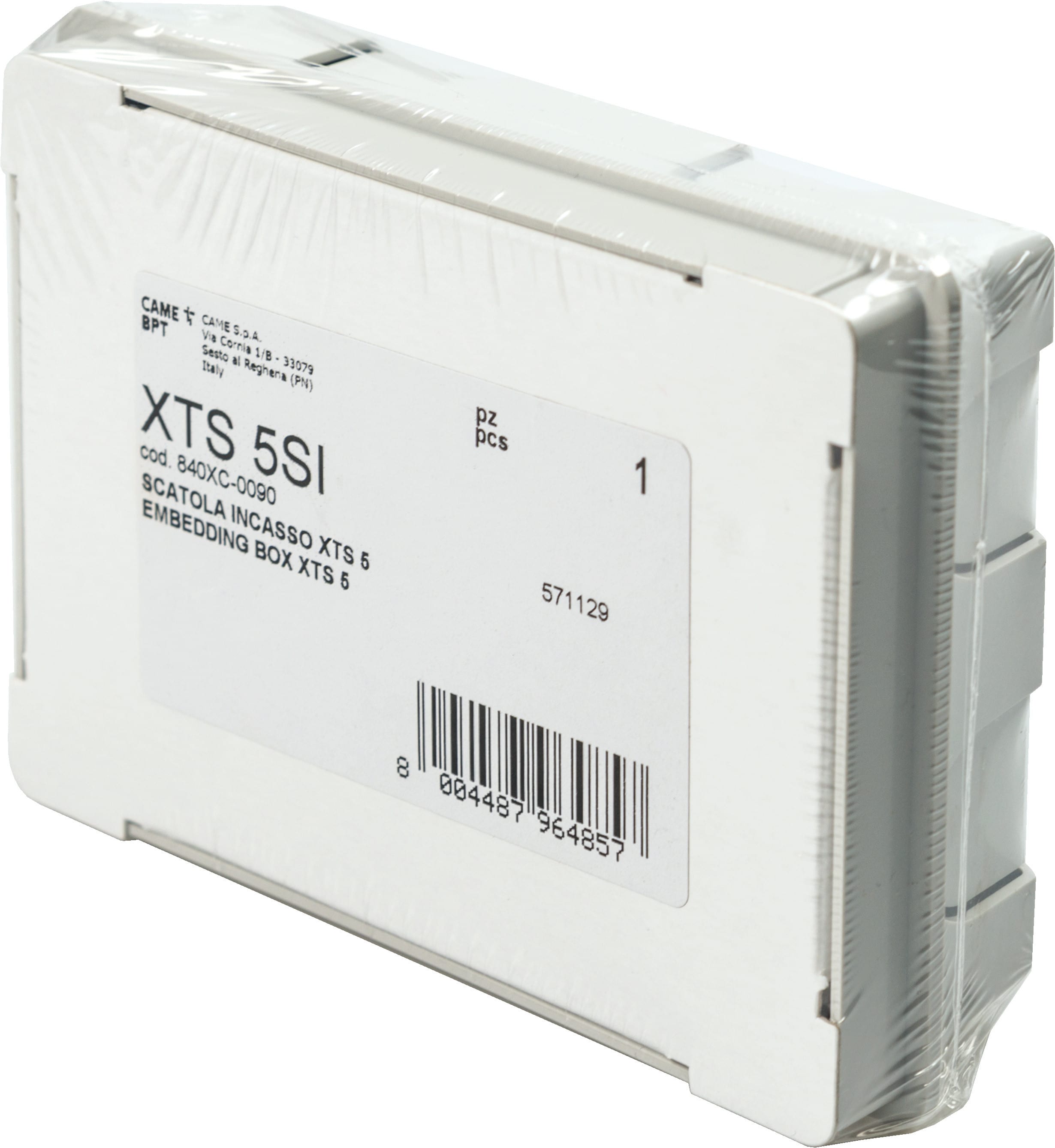 BPT - Scatola incasso in materiale plastico con fori preformati a sfondamento per passaggio cavi, completa di paramalta XTS 5SI- XTS 5. 840XC-0090