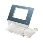 BPT - Supporto da tavolo in plexiglass 10 mm con cavo CAT5 3 m bianco e copertura morsetti lamina PMMA grigio metallizzato. XTS 5KT