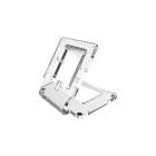BPT - Supporto plexiglass 10mm con cavo RJ45 bianco e copertura morsetti lamina PMMA grigio metallizzato AGT KT V - da tavolo video. 840XC-0150