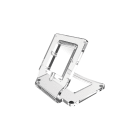 BPT - Supporto plexiglass 10mm con cavo RJ45 bianco e copertura morsetti lamina PMMA grigio metallizzato AGT KT V - da tavolo video.