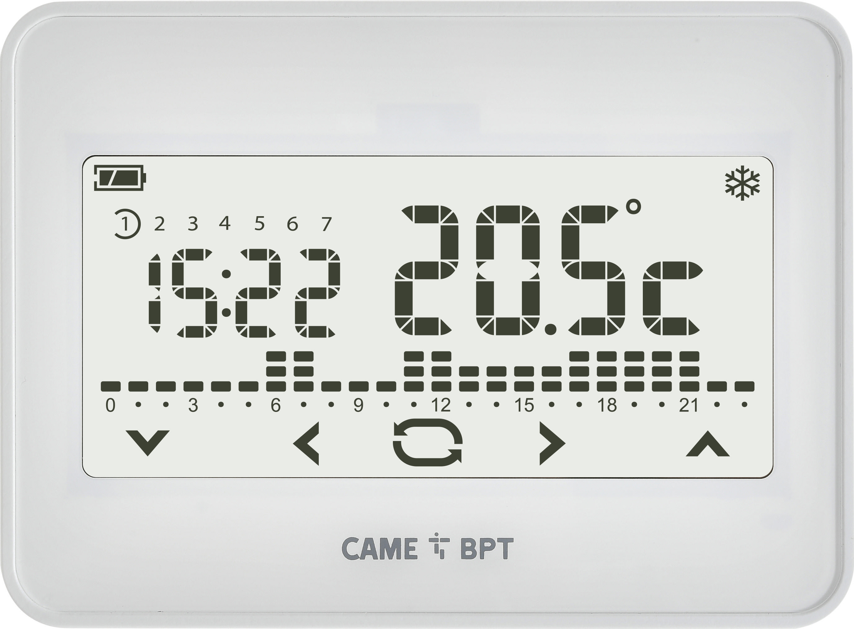 BPT - Cronotermostato touch screen da parete bianco TH/550 WH 230 Vca.