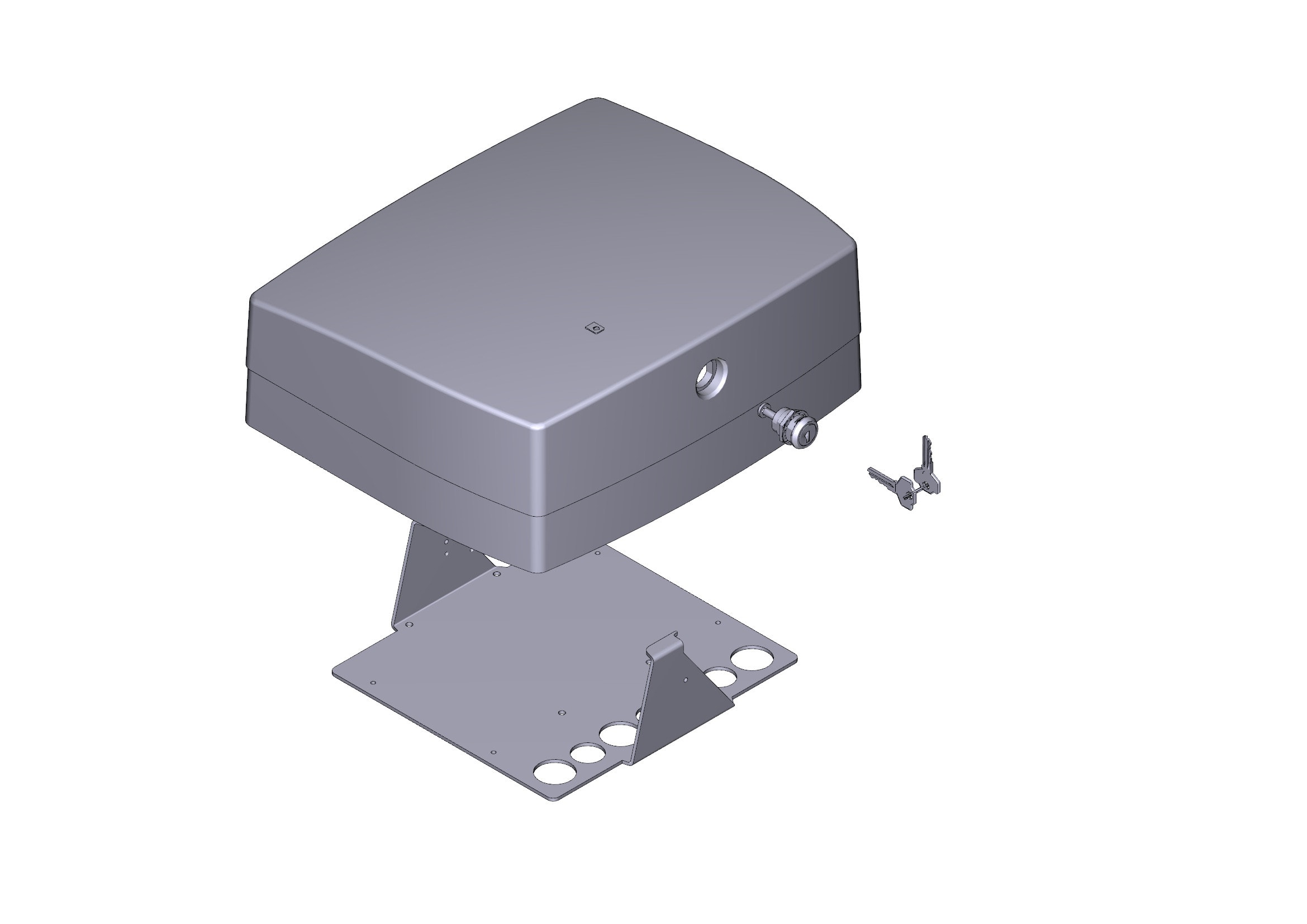 CAME - Coperchio serratura GPX40 per barriera. 88003-0043