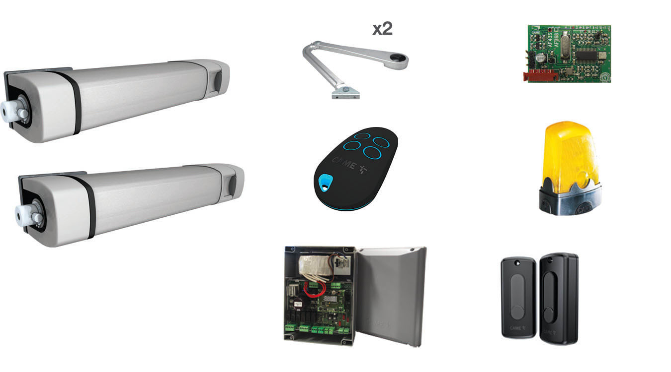 CAME - Kit per anta 1,8m, 100kg, 24V, reversibile, con encoder e stilo articolato. 8K01MB-016