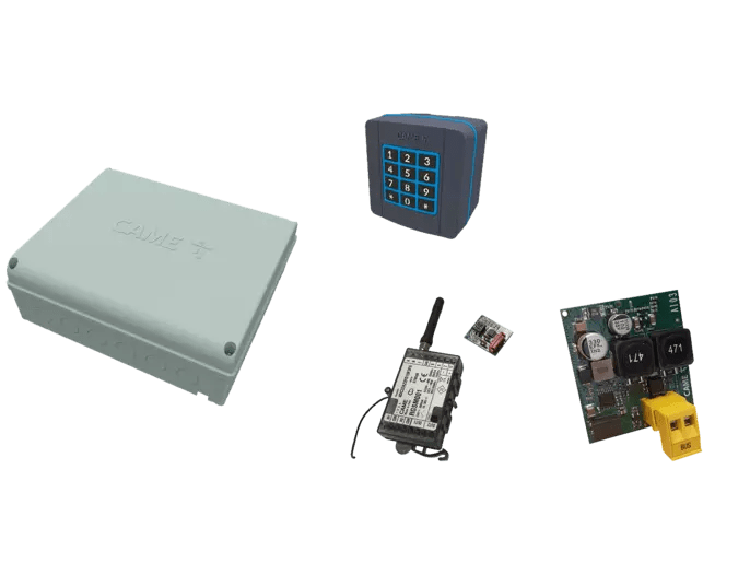 CAME - Kit gestione accessi temporanei: gateway GSM AC, RBE 230, tastiera filare e accessorio RCXN. Sistema Quick&Easy Access GSM.