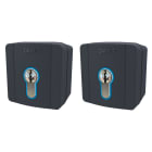 CAME - Kit con 2 selettori a chiave esterni, retroilluminazione blu, cilindro serratura DIN, colore grigio RAL7024.