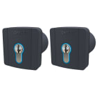 CAME - Kit 2 selettori a chiave da incasso con retroilluminazione blu e cilindro serratura DIN, colore grigio RAL7024. 8K06SL-005