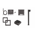 BPT - Kit citofonico con modulo 4G Connect, pulsante chiamata, gateway cloud CAME Connect, accessori anti-vandalici, colonnina alluminio nera.