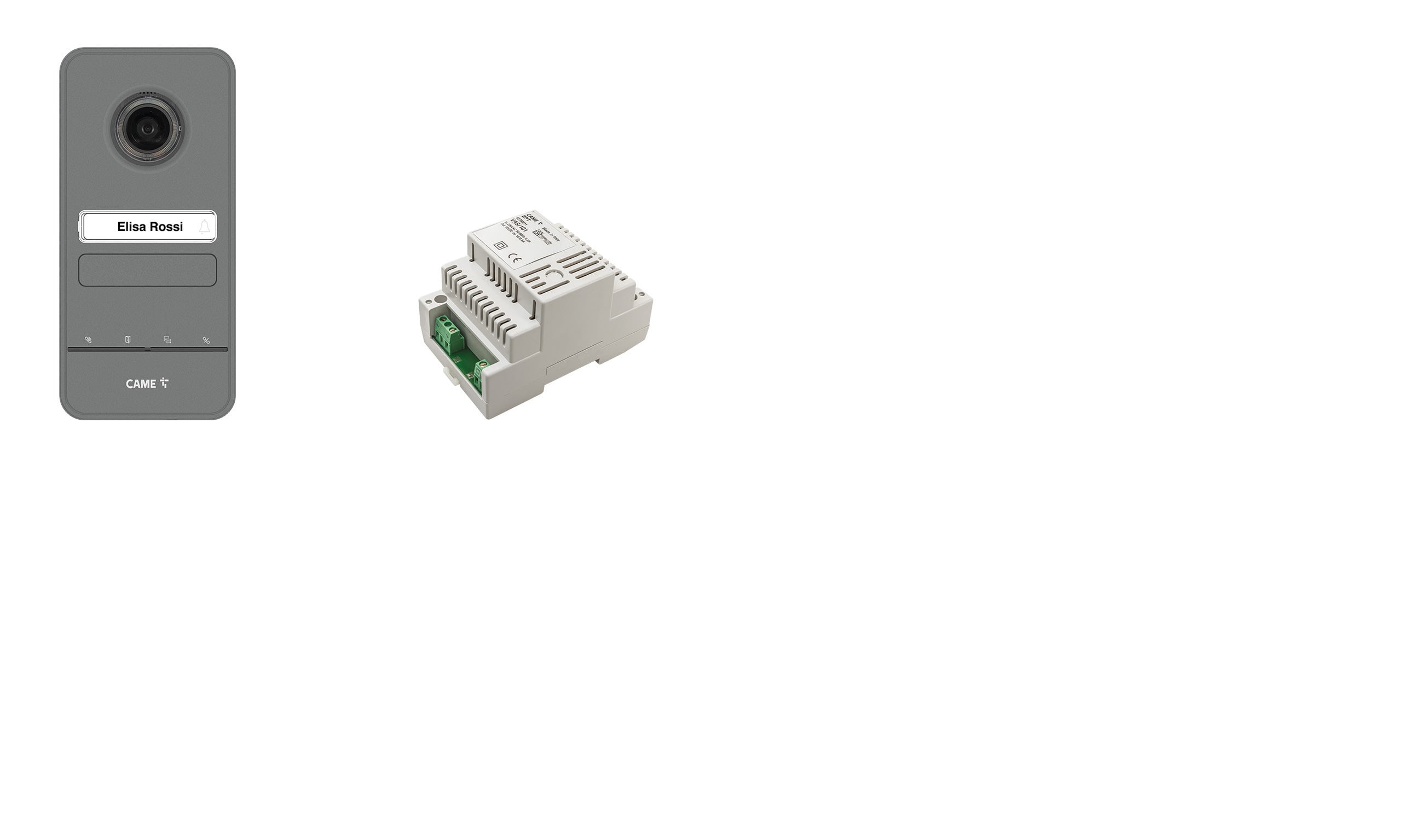 BPT - Kit base videocitofonico espandibile fino a 4 derivati interni, composto da posto esterno LHS V/01 e alimentatore VAS/101, KIT FREE-LHS V 230V.