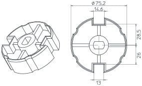 CAME - Ogiva 78x1,5mm sede 13x13mm.