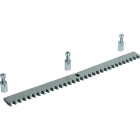 CAME - Cremagliera modulo 4 zincata in acciaio laminato 30 x 8 mm con fori, distanziali per fissaggio.