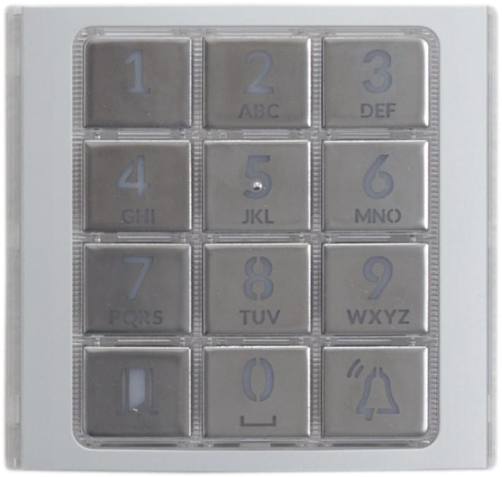 BPT - Supporto in policarbonato per modulo MTMKB, con grado di protezione agli urti IK07. Frontale per tastiera del modulo MTMFKB.