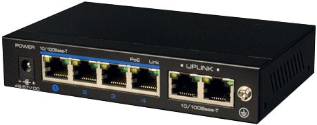 BPT - Switch 4 porte PoE + 2 porte Uplink XNS04P. Alimentatore incluso.