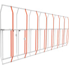 CAME - Rastrelliera a tutta altezza in alluminio verniciato, modulo da 1720 mm, asta 90x60, H=1300 mm, 130x85, completo di staffe di giunzione.