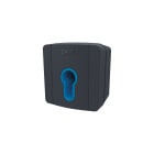 CAME - Selettore chiave esterno retroilluminato blu, grigio RAL7024, senza cilindro serratura DIN, custodia esterna fil DIN.