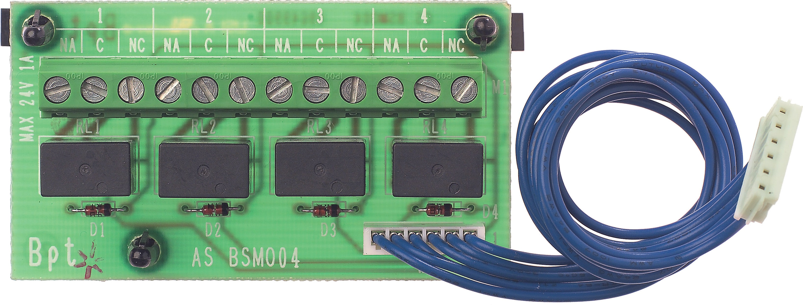 BPT - Scheda 4 relè per connessione uscite open collector GSM11 C4MO0401 modulo output.
