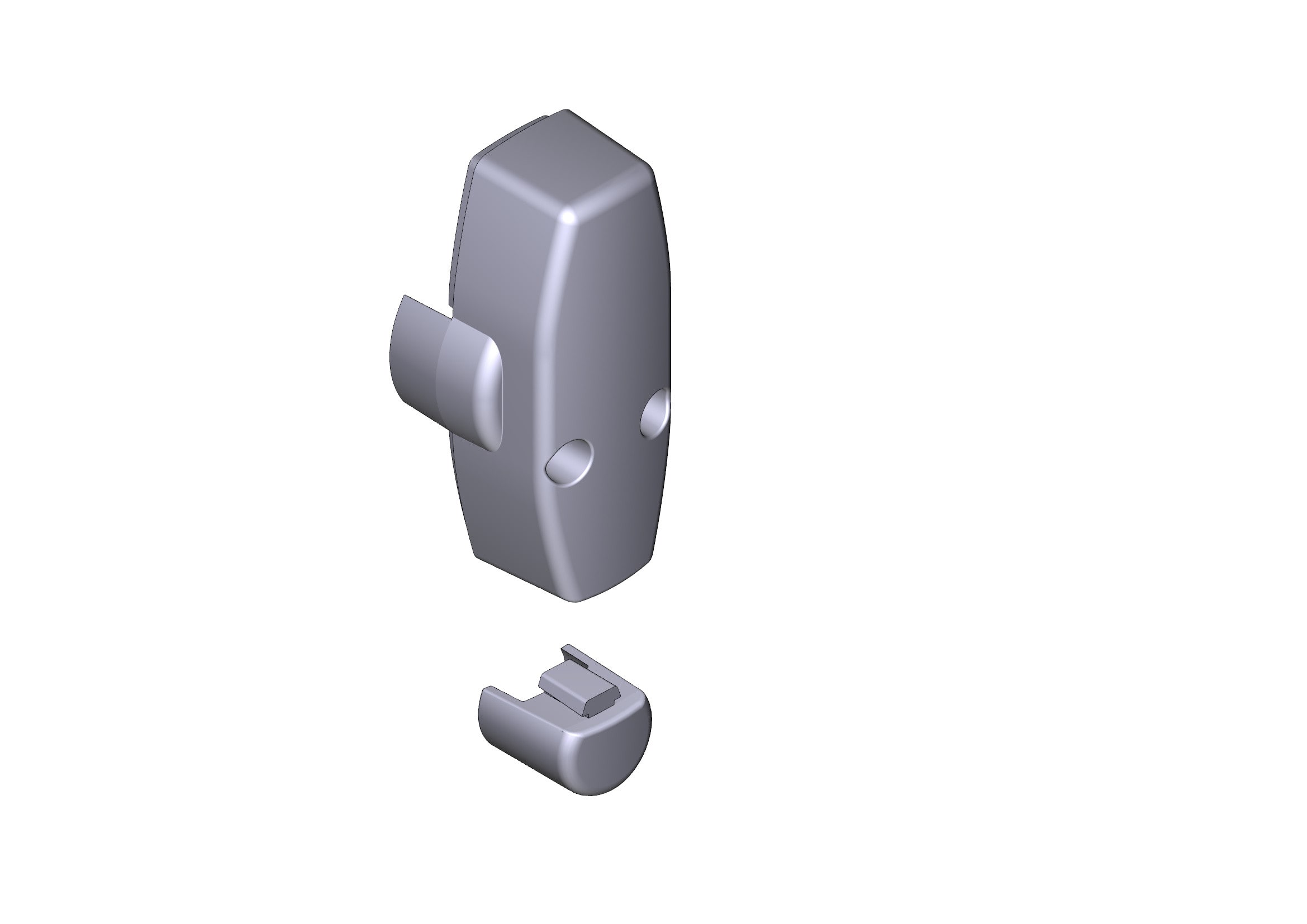 CAME - Tappo asta rettangolare 90x35 5pz per asta in alluminio verniciato bianco.