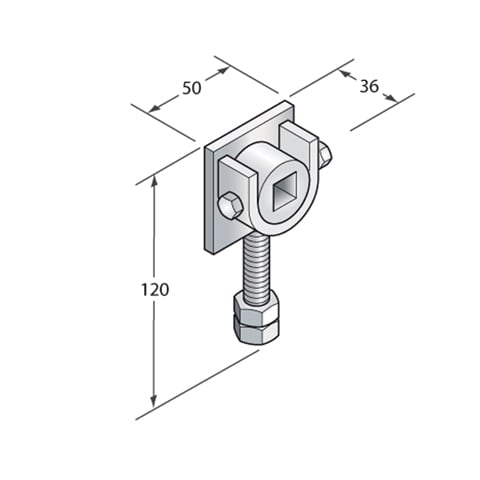 CAME - Supporto a vite M12 con boccola Q16. 001YM0003