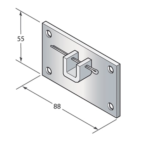 CAME - Supporto 88x55 mm con sella Q10.
