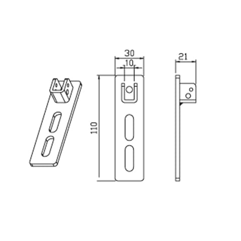 CAME - Supporto regolabile doppia asola sella Q10. 001YM0110
