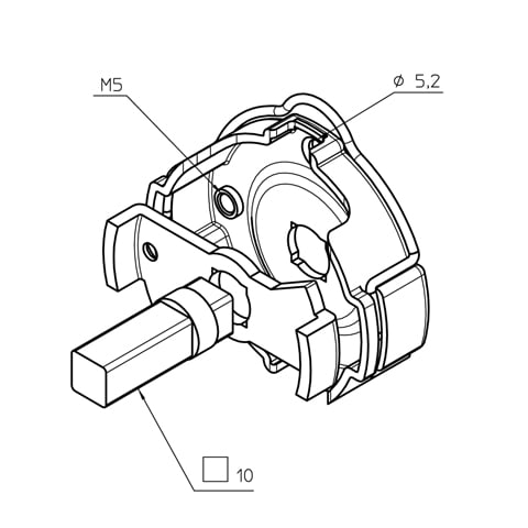 CAME - Supporto in ferro per MO 5 rapido e resistente, con FE max 50Nm interasse.