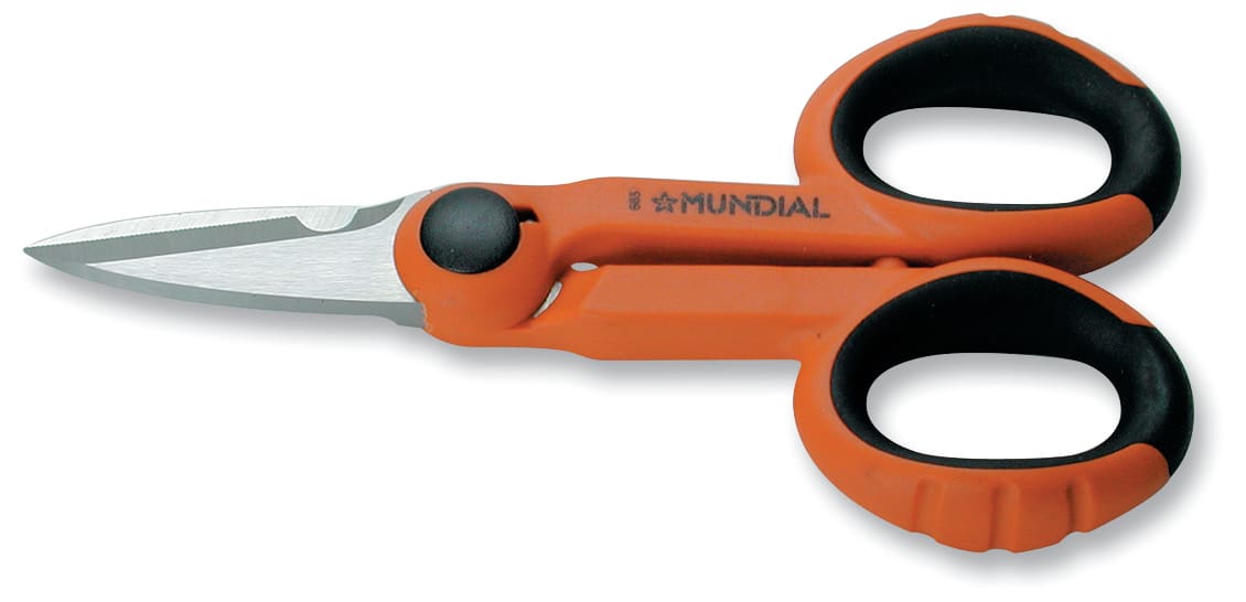 CANFOR UTENSILI - Forbici per elettricisti con impugnatura morbida lame inox mm 145 bico.