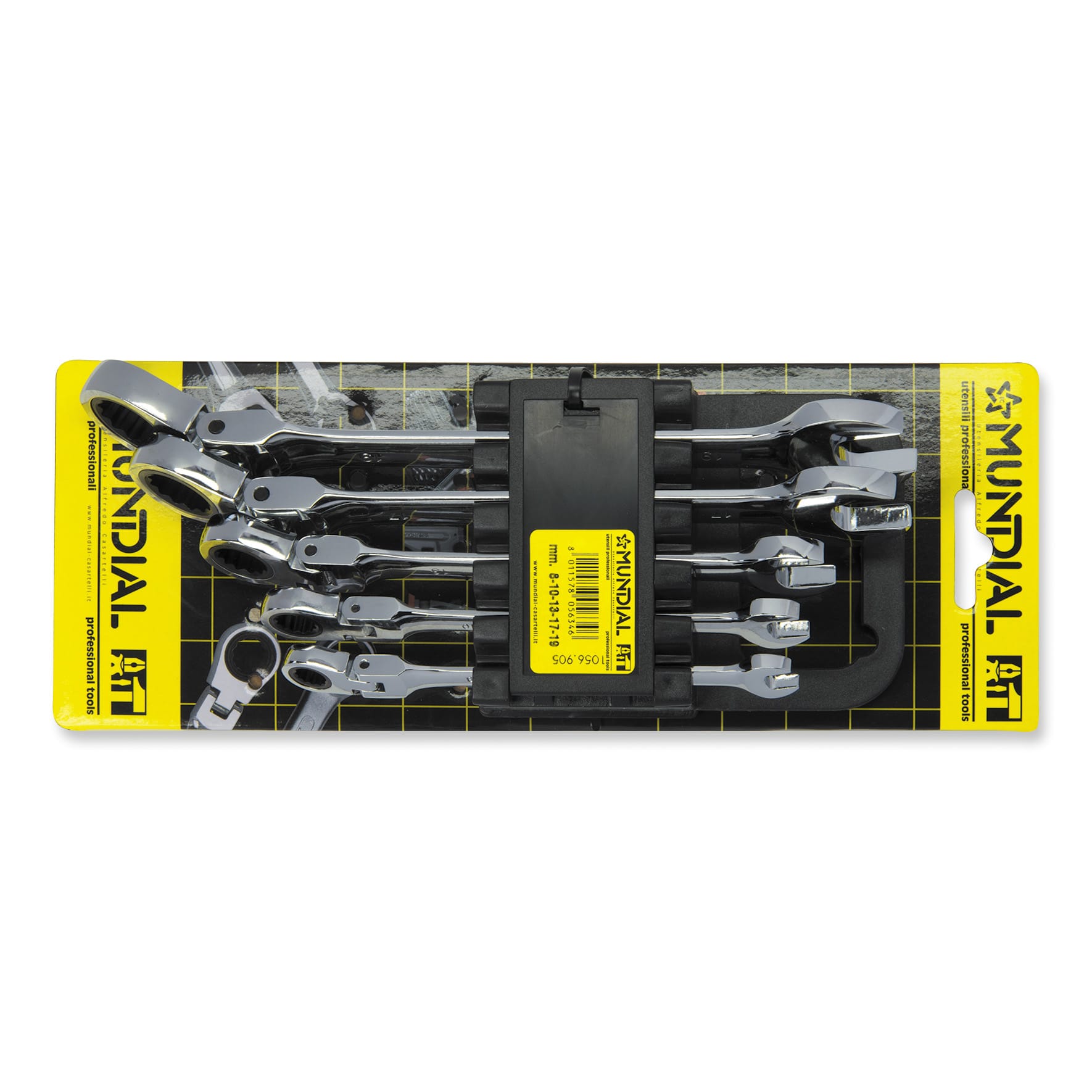 CANFOR UTENSILI - SERIE DI 5 CHIAVI COMBINATE A CRICCHETTO