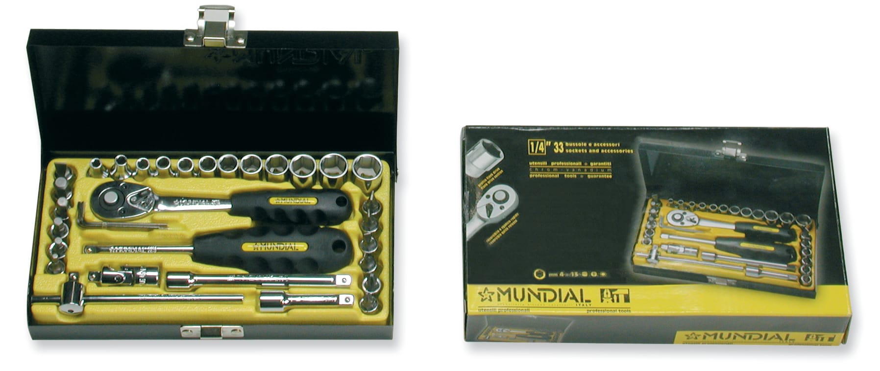 CANFOR UTENSILI - CASSETTA IN METALLO BUSSOLE 1/4 - 33 PZ