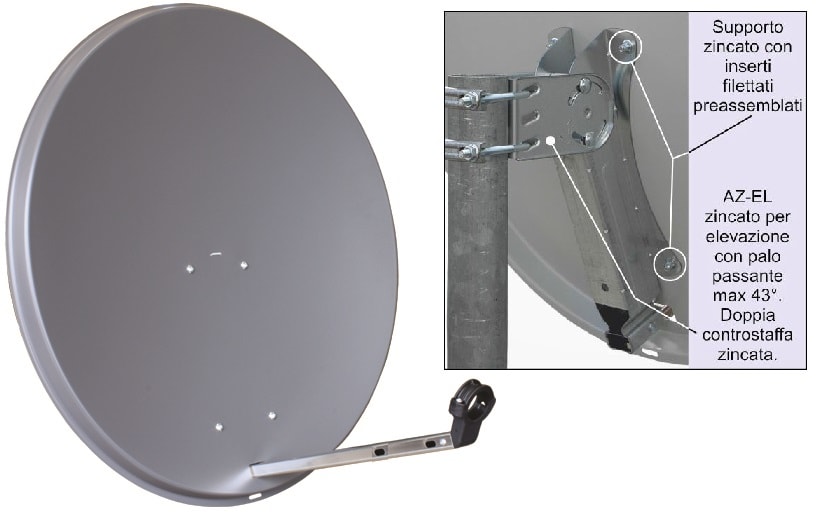 CB VICKY - PARABOLA 'PRO' 80 ACCIAIO BIANCA F202082P