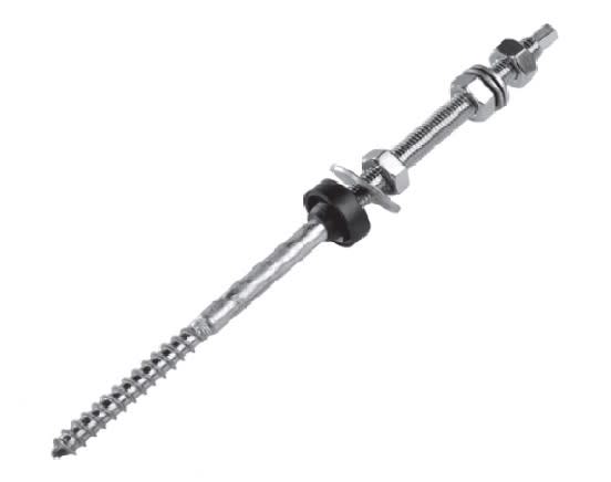 CB VICKY - VITONE INOX AUTOF. M12X300MM LEGNO