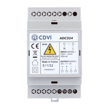 CDVI - ALIMENTATORE  12V - 2.0 A - 3 MODULI DIN-RAIL