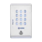 CDVI - Tastiera antivandalo in inox retro-illuminata con elettronica integrata e pulsante chiamata. Ref F0201000056, acc inox 2 RE