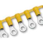 CEMBRE - Capocorda concatenato ad occhiello, preisolato in policarbonato, blu, per conduttori in rame, halogen free, vite 3,5mm sezione 1,5-2,5 mmq.