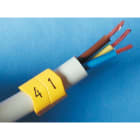 CEMBRE - Anello di siglatura RMS-02 per cavi di diametro 2,5-5mm e sezione 1,5-4mmq, giallo con stampa nera simbolo +, bobina.