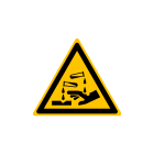 CEMBRE - Etichetta adesiva di avvertimento per sostanze corrosive WS-CM, simbolo, dimensione 200mm.