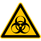 CEMBRE - Etichetta adesiva avvertimento WS-BH, simbolo rischio biologico, dimensione 300mm.