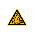 CEMBRE - Etichetta adesiva avvertimento WS-EM per materiali esplosivi, simbolo dimensione 200mm.