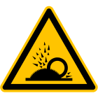 CEMBRE - Etichetta adesiva di avvertimento per protezione da schegge, simbolo proiezione, dimensione 50mm.