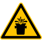 CEMBRE - Etichetta adesiva avvertimento WS-WH, simbolo spruzzi incandescenti, dimensione 150mm.