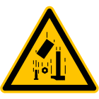 CEMBRE - Etichetta adesiva avvertimento WS-FG, simbolo caduta materiali, dimensione 300mm.