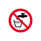 CEMBRE - Etichetta adesiva di divieto PS-DW, simbolo vietato bere, acqua non potabile, dimensione 200mm.