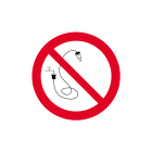 CEMBRE - Etichetta adesiva di divieto PS-SK, simbolo vietato utilizzare getti d'acqua, dimensione 50mm.