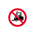 CEMBRE - Etichetta adesiva di divieto PS-PC, simbolo vietato il transito ai carrelli, dimensione 100mm.