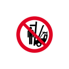 CEMBRE - Etichetta adesiva divieto PS-HC, simbolo vietato sostare sotto le forche, dimensione 200mm.