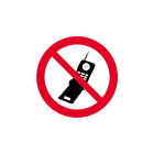 CEMBRE - Etichetta adesiva di divieto PS-CP, simbolo vietato l'utilizzo di telefoni cellulari, dimensione 200mm. 211704