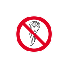 CEMBRE - Etichetta adesiva divieto PS-HF, simbolo vietato avvicinarsi agli organi meccanici con capelli non raccolti, dimensione 60mm.